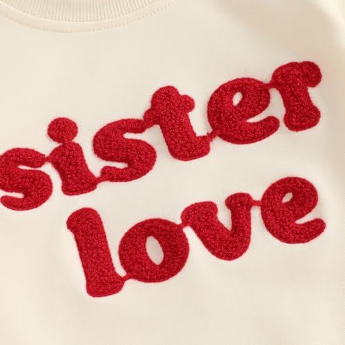 Image of Thorn Tree Valentines Skirts Set Toddler Girl Spring Winter Outfits Heart Sweatshirt Mesh Skirts Cute Baby Girl Set