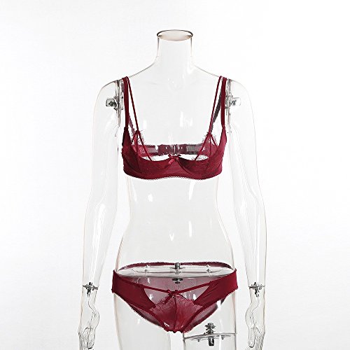 Ensemble lingerie sexy haut de gamme avec bande en acier et finitions satinées