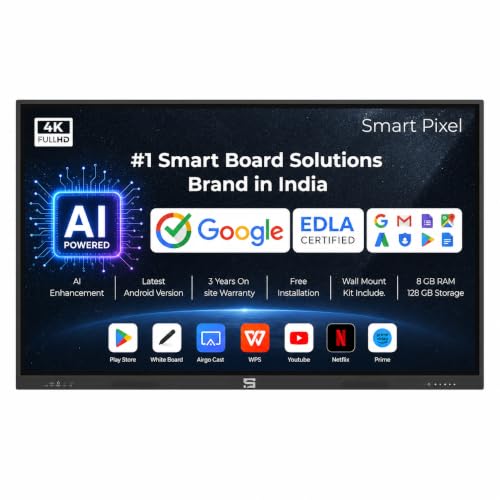 Image of 98 Inches 4K UHD Touch Screen LED UltraTouch Display Interactive Flat Panel Monitor 3840 x 2160 Pixels Android 14 with Ai Technology Ideal for Schools,College,Institute,Home&Office