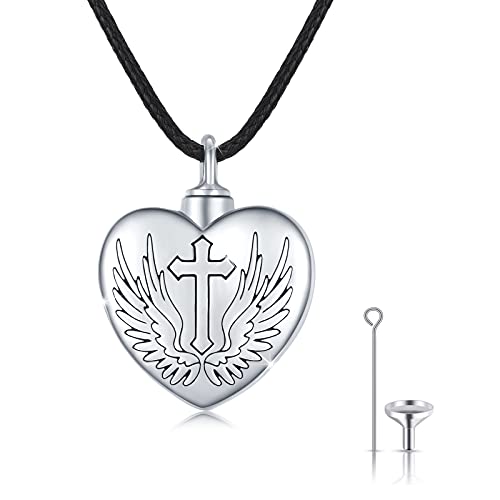 XIXLES Collier urne en forme de cœur pour cendres, pendentif en argent sterling, colliers souvenir en forme de cœur, bijoux de crémation, cadeaux pour femmes, hommes, mamans et papas