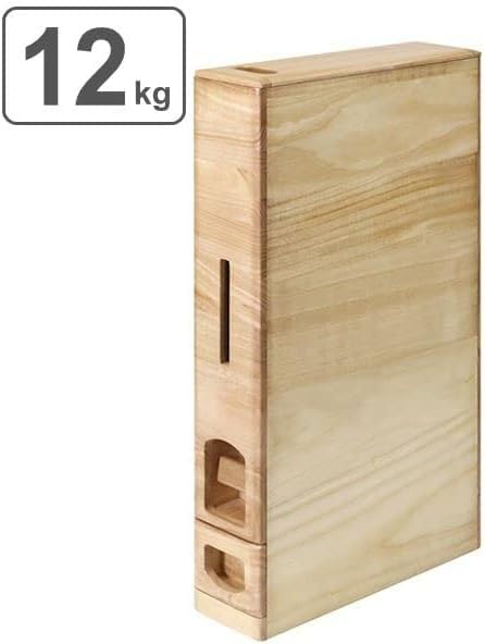 Amazon｜米びつ 10kg用 桐製 スリム 幅12cm キャスター付き スリム