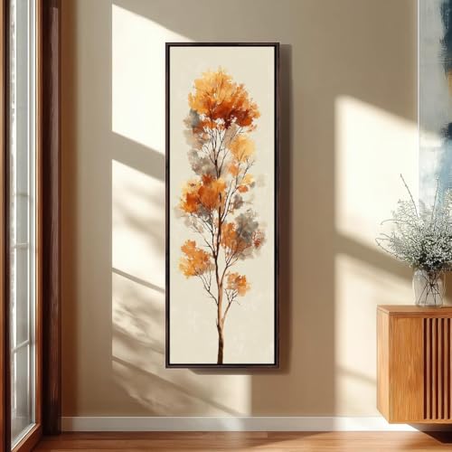 Tableau d'automne vertical pour habiller un mur étroit et vide