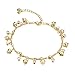 Star Jewelry 18k Gold Plated Copper Women Anklet Bracelet Chain Lantern/Heart/Bells Pendant Adjustable