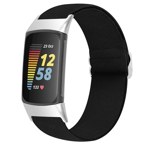Blueshaweu Correa de repuesto para Fitbit Charge 6/Charge 5, correa de repuesto ajustable de nailon elástico para hombres y mujeres, compatible con Charge 6/Charge 5