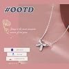 GAUEIOUR Bow Necklace,Butterfly Collarbone Necklace for Women,Light Luxury Sparkling Diamond Minimalist Design Necklaces, Sterling Silver Bow Necklaces for Women(Silver) #3