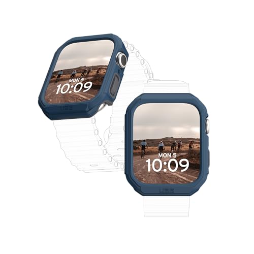 URBAN ARMOR GEAR UAG Compatible with Apple Watch Case 45mm iWatch Series 9/8/7 Civilian Rugged Military Grade Drop Proof Snap-On Protective Bumper Hard Case, Mallard/Gray