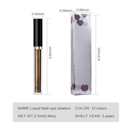 Image of SUAKE Liquid Sparkling Glitter Eyeshadow Stick Pack - High Pigment Shimmer Metallic Eye Shadow, Long-Lasting, White Blue Black Gold Purple Bold Colors,Quicking-Dry (11#-Smoky, Pack of 1)