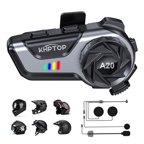 Khptop Casco Moto Auricolare CVC&DSP Riduzione del Rumore auricolari bluetooth moto Soft/Hard...