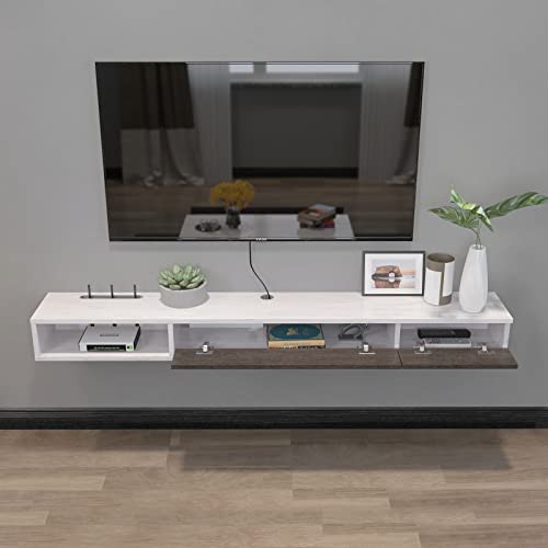 Floating TV Shelf,Wall Mounted Floating TV Stand Unit Media Console