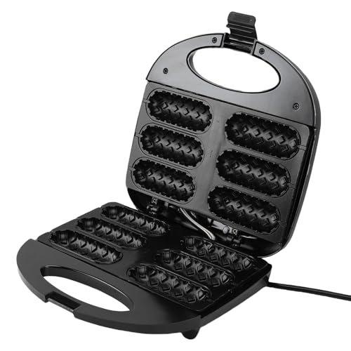 Luqeeg Corn Dog Waffle Maker, 750W Electric Hot Dog Maker Toaster, Make 6 Corn at Once, Auto Temperature Control, Portable Nonstick Stainless Steel Food Baker for Bakery, Snack Bar (US Plug 110V) by Luqeeg - Image 3