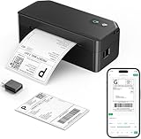 SVANTTO Versandetiketten-Drucker, DHL-Etikettendrucker, Thermodrucker, Label Printer für Shopify, Etsy kompatibel mit UPS, DPD und GLS, Y42, Schwarz