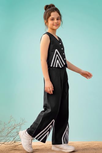 Image of Fashion Dream Girls Cotton Blend Embroidered Co-Ord Set|Coord Set|Combo Set|Kids Clothes for Girls