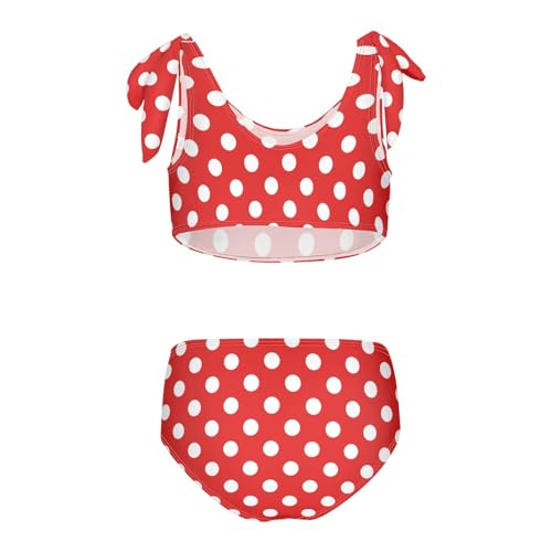 Joisal Polka Dot Red Bathing Suit for Kids 2 Piece Bikini with