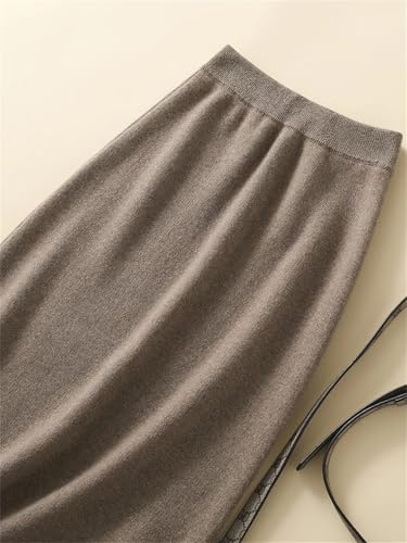 Women Tassel Wool Skirt Elastic Waist Solid Soft Warm Casual A-Line Skirts3