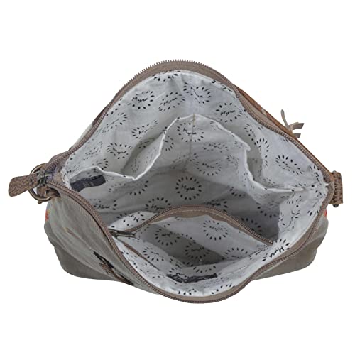 Image of Myra Bag Aztec Purse for Women - Canvas Bag with Real Leather Detailing, Boho Handbags for Women, Cute Western Purse
