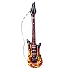 Widmann 04815 Opblaasbare rockstargitaar met vlammen, lengte ca. 105 cm, instrument, luchtgitaar, themafeest, carnaval
