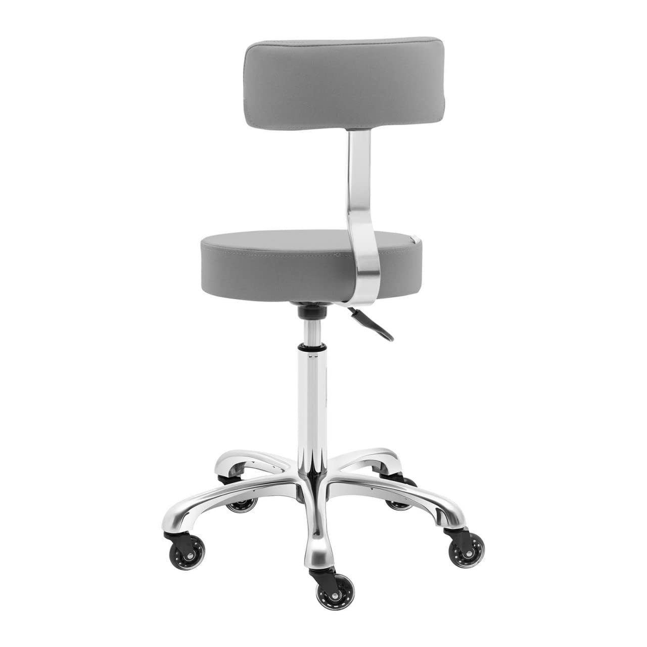Physa Wells Dark Gray Rollhocker mit Rückenlehne Dunkelgrau 53-71 cm Rollhocker Rollhocker höhenverstellbar Friseurhocker