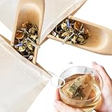 Lote de 300 bolsas de té desechables y compostables | Filtros de té de papel con cordón de 7 x 9 cm | 100% biodegradables | Ideal para infusión, hojas de té, té y hierbas, plantas y especias | Sin
