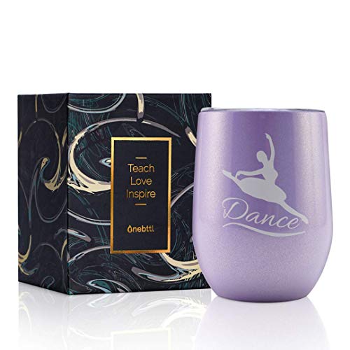 Onebttl Teacher Appreciation Gifts 12oz Wine Tumbler with Lid for Christmas, Appreciation...