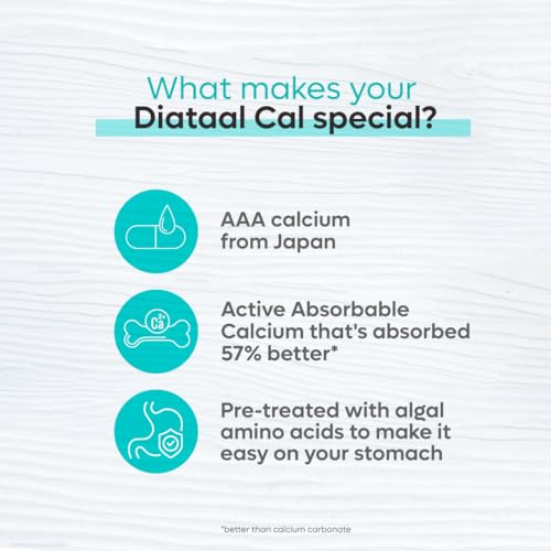 Image of Diataal Calcium supplement for Men & Women | 57% Better Absorption | AAA Cal 500mg + D3 (400 IU) |Calci and Vitamin D3 Tablets | Strong bones & Joint Health|30 Tablets