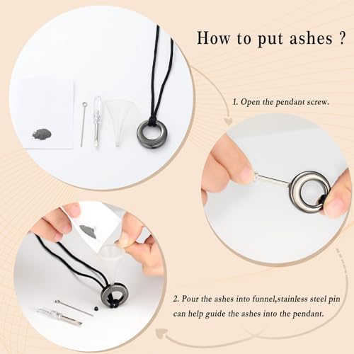 Hearbeingt Cremation Jewelry Urn Necklace for Ashes for Women Men, Circle of Life Eternity Memorial Pendant Ash Jewelry, Gunmetal