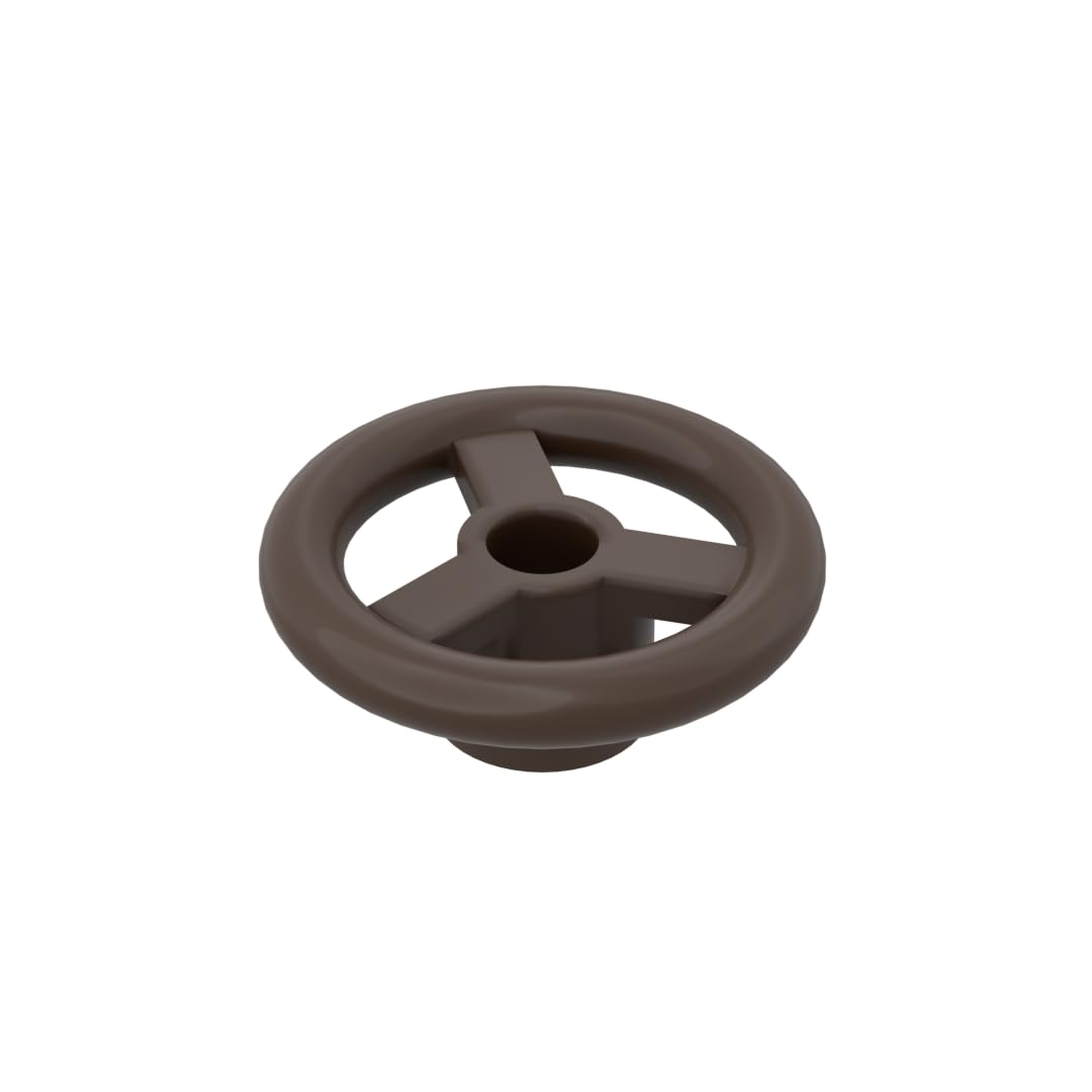 Gobricks Transportation 2X2 Small Steering Wheel 50PCS Compatible with Lego GDS-2131 Classic Bulk Toy MOC Color:Dark Brown 308