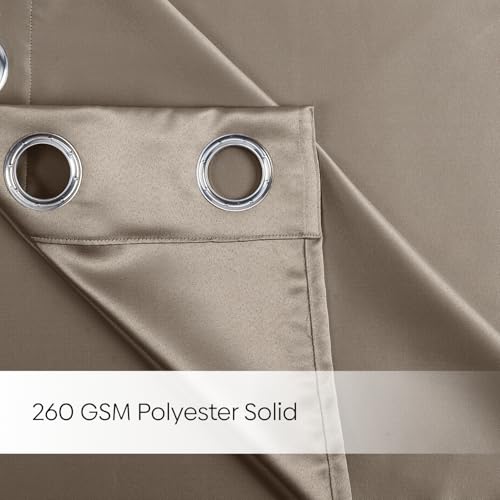 Image of Haus and Kinder Blackout Curtains 5 feet for Window,Pack of 2 Blackout Curtains for Window,100% Room Darkening Curtains Blackout 5 feet Long (Metal Grey, 114x152 CM)