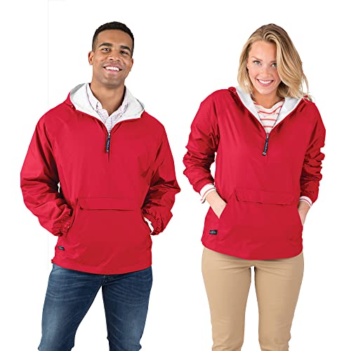 Image of Charles River Apparel Unisex Classic Solid Pullover, Water-Resistant Windbreaker with Flannel Lining