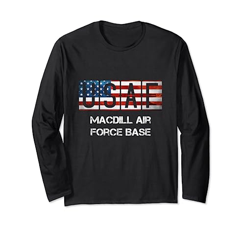 Macdill Air Force Base Distressed Long Sleeve T-Shirt