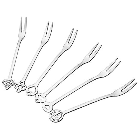 MaoXinTek Tenedores de Frutas de Acero Inoxidable Aperitivo Ensalada Postre Tenedores Cover