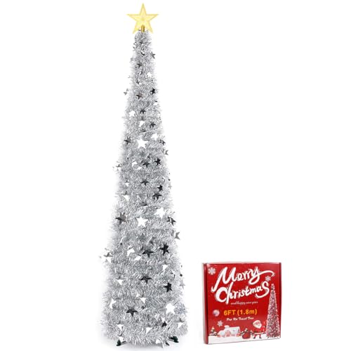 UHAPEER Künstliche Weihnachtsbäume, 1.8M Faltbarer Weihnachtsbaum...