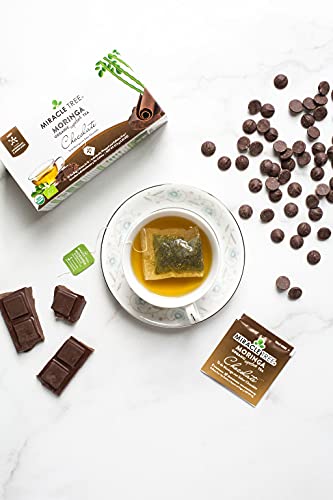 Miracle Tree - Organic Moringa Superfood Tea, 25 Individually Sealed Tea Bags, Chocolate (Keto, Detox, Energy & Immunity Booster, Vegan, Gluten-Free, Organic, Non-Gmo, Caffeine-Free) #TOP4