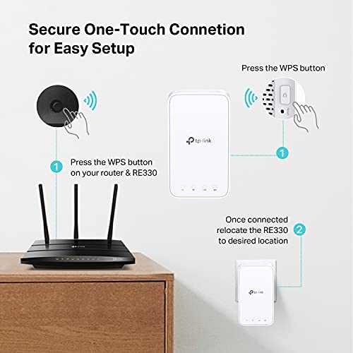 Tp-Link Ac1200 Wifi Range Extender (Re330), Covers Up To 1500 Sq.ft And 25 Devices, Dual Band Wireless Signal Booster, Internet Repeater, 1 Ethernet Port, White #TOP5