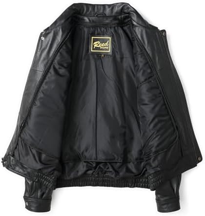 REED Men's Genuine Leather Bomber Style Jacket - brown, size: l