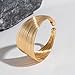 Kysin Chiys Fashion Multi-layer Stackable Bracelet Metal Smooth Wide Open Band Bracelet Exaggerated Design Sense Bangle Bracelet for Woman - Gold