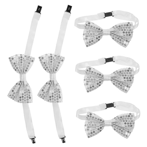 COLLBATH Adjustable Boys Bow Ties Sequin Bow Tie Decorations for School Stage Graduation