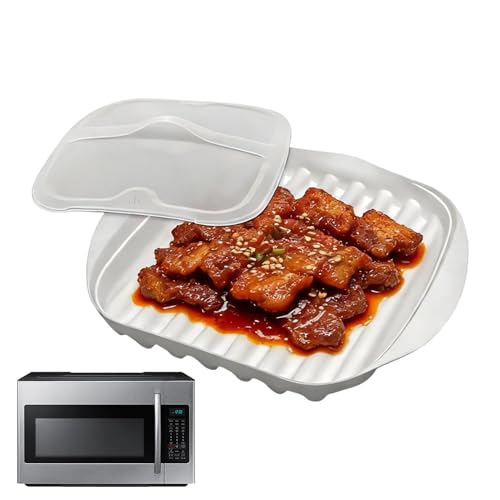 Cocina de tocino para horno microondas antiadherente y libre de salpicaduras 2