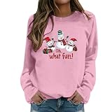 STYLE DÉCONTRACTÉ: Ce sweat-shirt Noël femme incarne le style décontracté idéal pour se sentir à l'aise pendant les vacances de fin d'année. Il associe parfaitement l'esprit festif au confort d'un vêtement du quotidien.