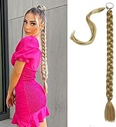 CHARSUN 32 inch Long Braided Ponytail Extensions for Women, Straight Wrap Around Hair Extensions ...