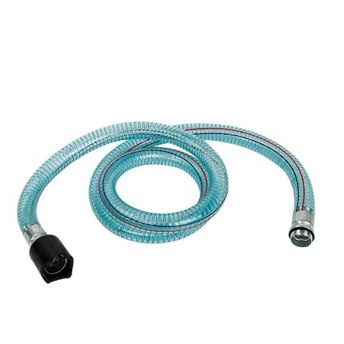 Image of 1 Inch Suction Hose for Fuel Transfer Pump with Threaded Couplings Oil Diesel Kerosene Transfer Hose Tube 6 Feet Length