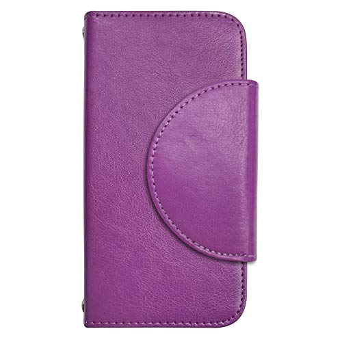 sslink iPhone17 Pro Max アイフォン17プロマックス 対応 ケース 手帳型 スマホケース 半月(パープル) ベルト きせかえ belty おしゃれ (カバー色パープル) ダイアリータイプ 横開き カード収納 フリップ カバー スマート