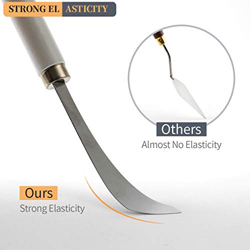 2pcs Painting Knife - Two Palette Knives - Thin and Flexible Art Tools for Oil Painting, Acrylic Mixing, Etc. - Thumbnail 4