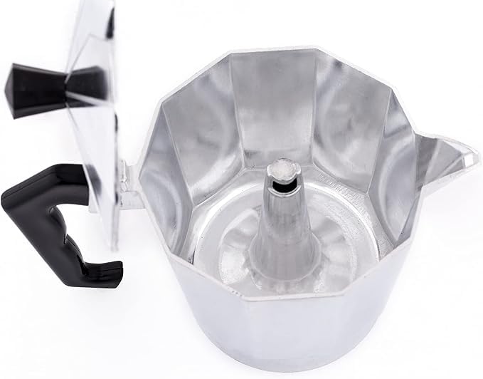 Image of Aluminium Espresso Coffee Maker, Moka Express 6 Cups Espresso Maker /Percolator /Stovetop /Filter Coffee Maker for Italian Mocha Coffee Moka Pot (260 ML, White)