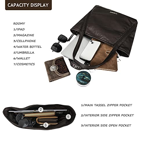 Montana West Hobo Handbags For Women Casual Faux Leather Purses Tote Bags Coffee #TOP5
