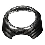 R55 2007-2014 Creely Etiqueta engomada de la cubierta del airbag del volante del coche de fibra de carbono real para R55 R56 R57 R58 R60 R61