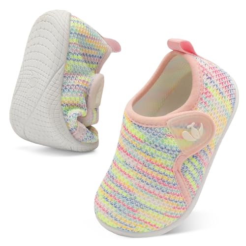 Image of FEETCITY Toddler Walking Shoes Slip On Toddler Shoes Boys Girls Kids Sports Sneakers Casual School Shoes Barefoot Shoes