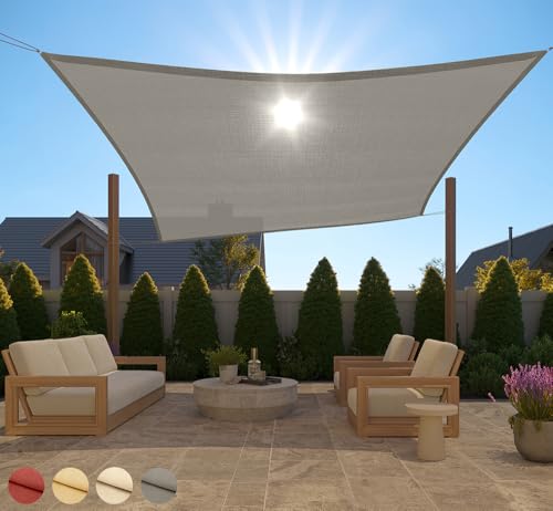 Gorilla Grip 840316702300 Heavy Duty Sun Shade, Uv Protection Fade Tear And Rust Resistant Rectangle Sunshade Canopy, Curved Edges Blocks Sunlight, Breathable Sail, Outdoor Patio cover
