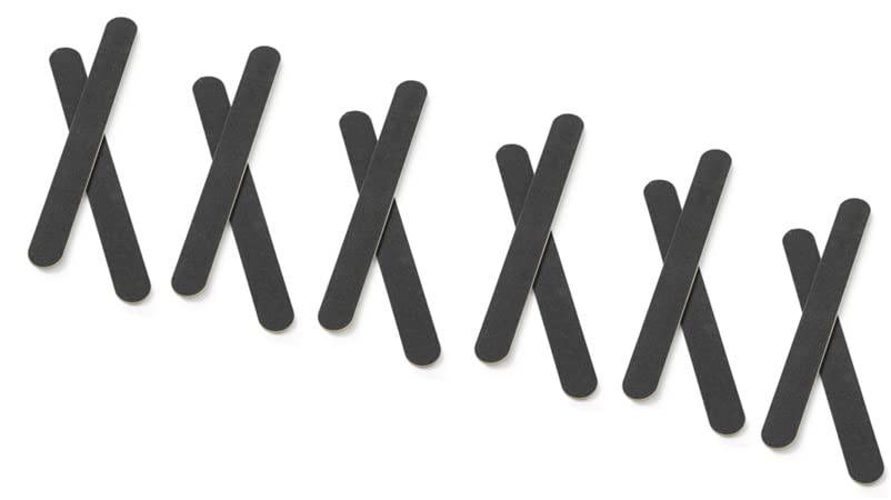 12 Professional Nail Files, Black Emery Boards, Natural and Artificial Nails, Double Sided Medium Grit, for at Home DIY Salon Professional Manicure Or Pedicure, Shapes and Styles Nails