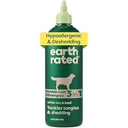 Earth Rated Deshedding Dog Shampoo, Hypoallergenic 3-in-1, Shampoo & Conditioner for Dogs & Puppies, Deodorizing, 98.5% Natural Origin Ingredients, 16 oz