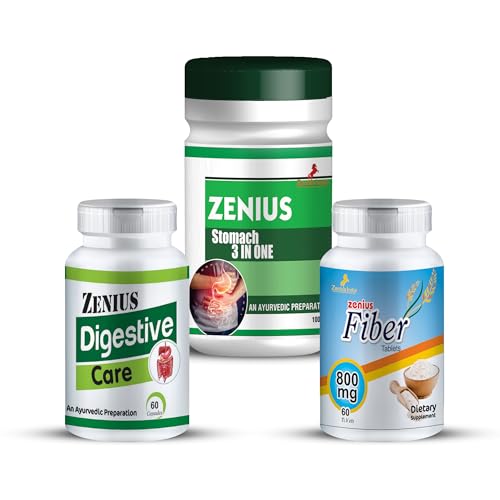 Image of Digestive Care Capsule | Digestive Capsule Herbal | Ayurvedic Digestive Medicine | Digestive Care Tablete, 60 Veg Capsules | 60 Fiber Tablets | 100g Stomach 3in Powder | Pack Of (1)
